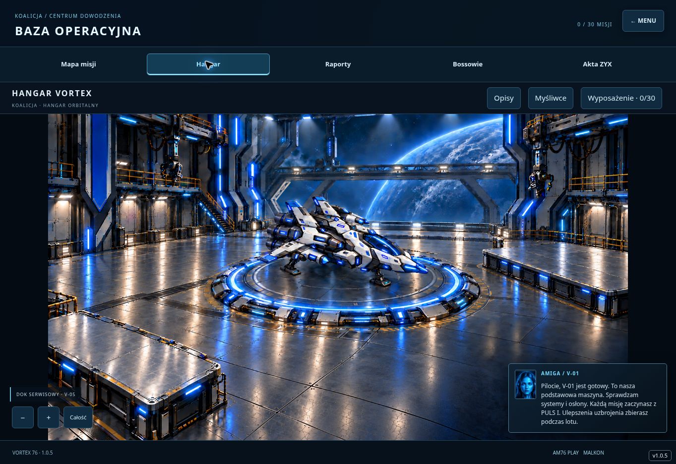 Vortex 76 — Hangar orbitalny — baza operacyjna VORTEX