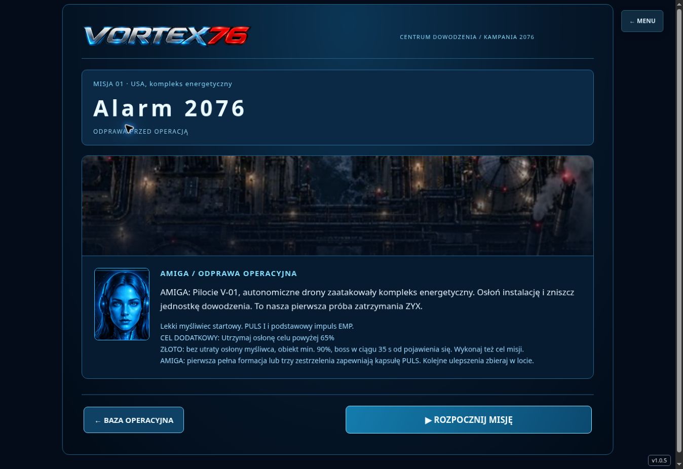 Vortex 76 — Odprawa AMIGI przed misją „Alarm 2076”