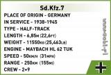 Cobi 2275. Sd.Kfz. 7 Half-Track. WW2 kolekcja historyczna